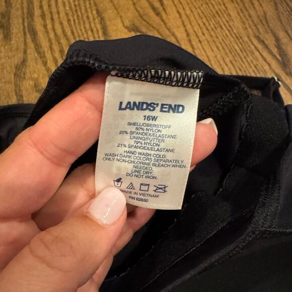 Lands End Womens Solid Black Molded Cup Tankini Swim Suit Top Plus Size 16W - Picture 5 of 7